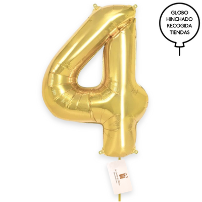 Gold number balloons inflated with helium XL