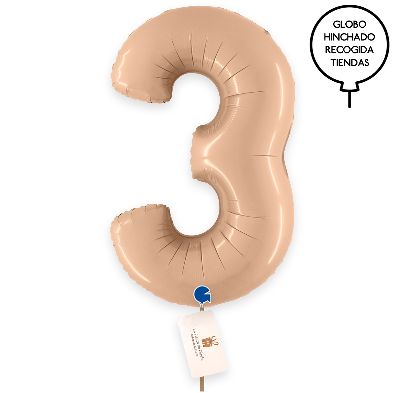 Matte nudel number balloons inflated with XL helium