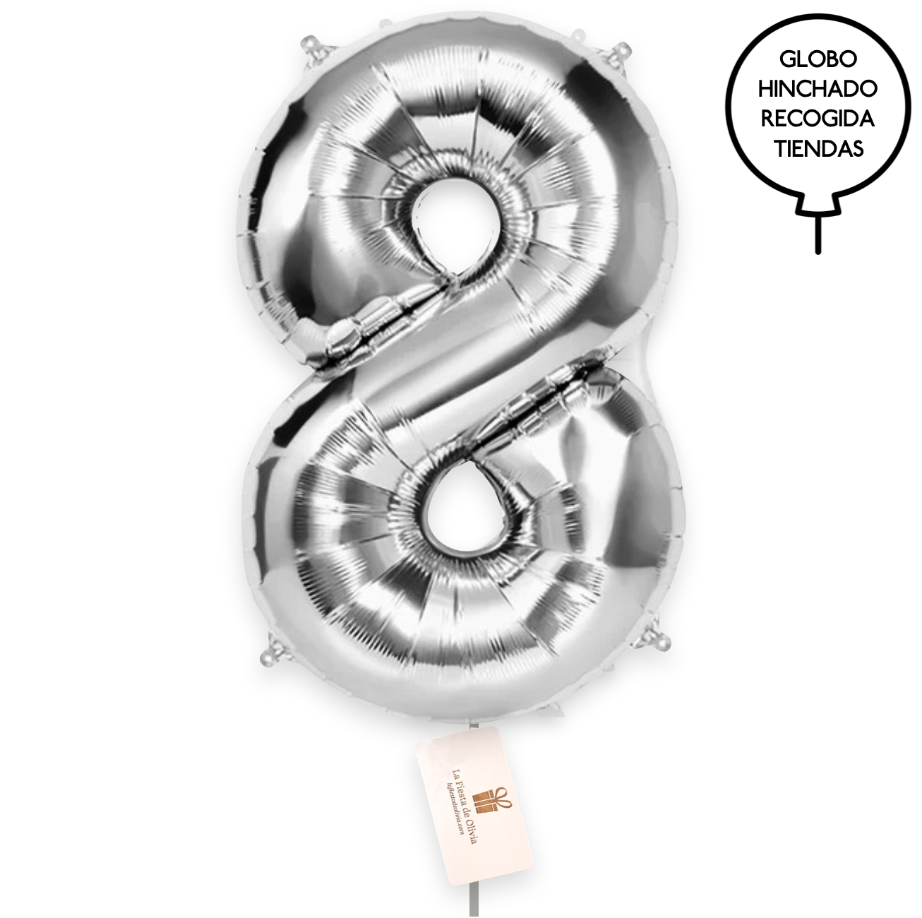 Balões de prata insuflados com hélio XL <br>(apenas Barcelona e Madrid)