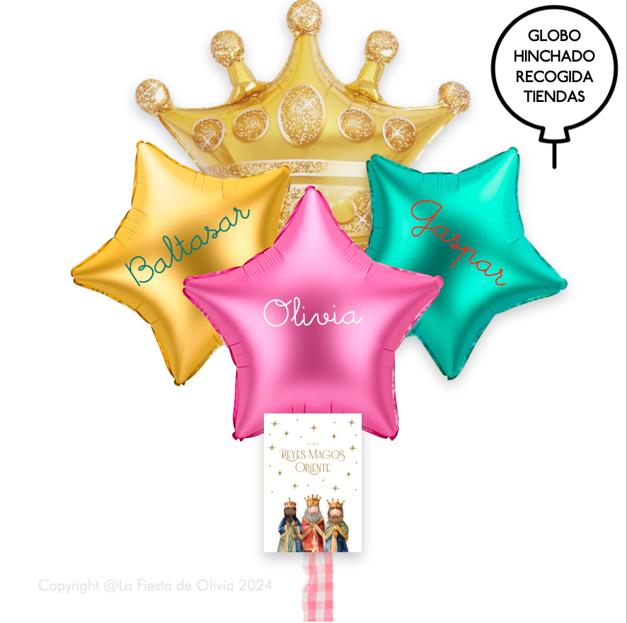 Bouquet XL globos Reyes Magos candy HELIO