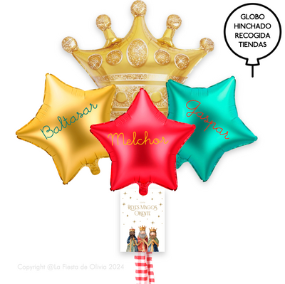 Bouquet XL Three Wise Men Classic balloons inflated with helium