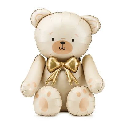Beige Bear XL floor foil balloon