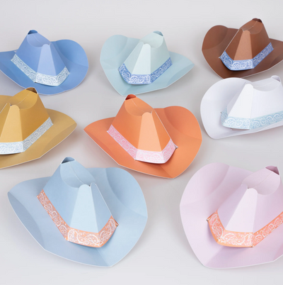 Gorritos cowboy pastel / 8 uds.