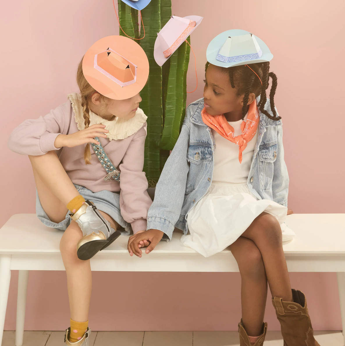 Gorritos cowboy pastel / 8 uds.