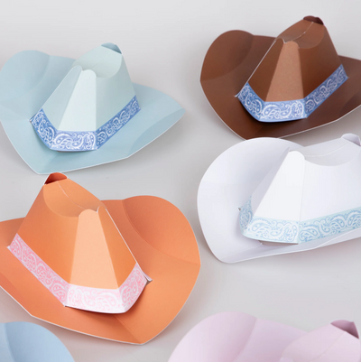 Gorritos cowboy pastel / 8 uds.