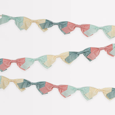 Pastel velvet bow garlands