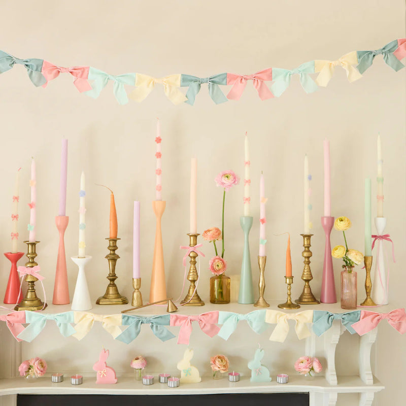 Pastel velvet bow garlands