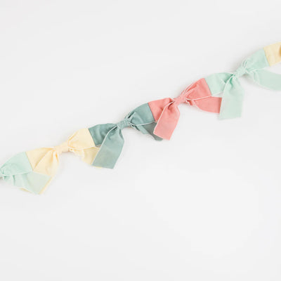 Pastel velvet bow garlands