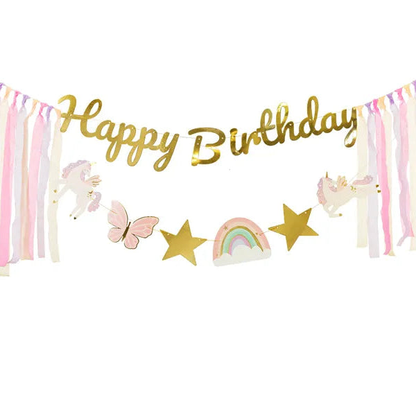 Guirnalda XL Happy B-day unicornios