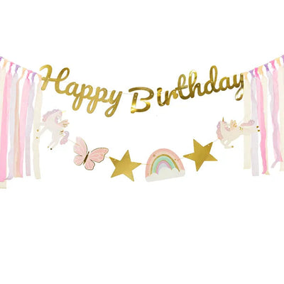 Guirnalda XL Happy B-day unicornios