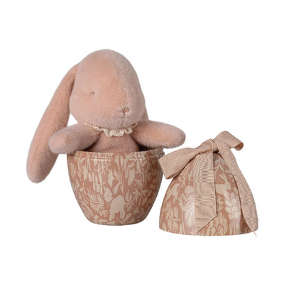 Pink metal egg box with bunny