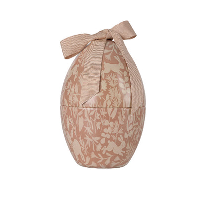 Pink metal egg box with print