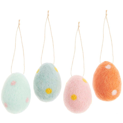 Easter decorated eggs felt pastel taupe / 4 pcs.