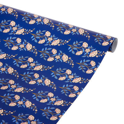 Papel de regalo block print Indigo / 10 m.