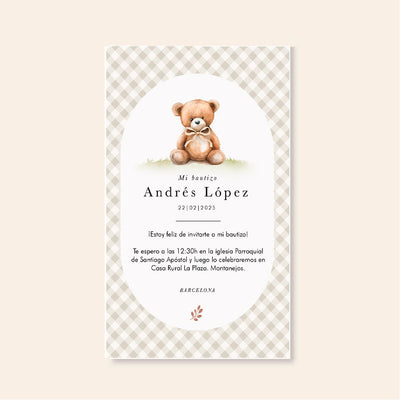 Convites personalizados de Teddy