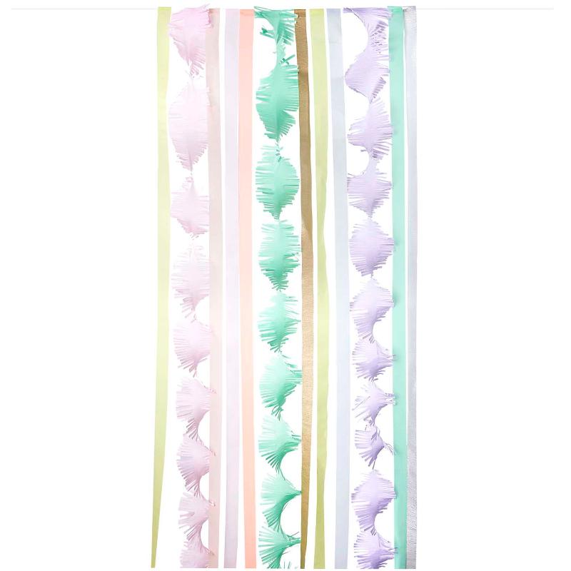 Crepe ribbon and garland kit Pastel mix / 11 pcs.