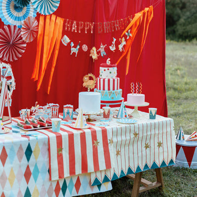 Multicoloured harlequin paper tablecloth