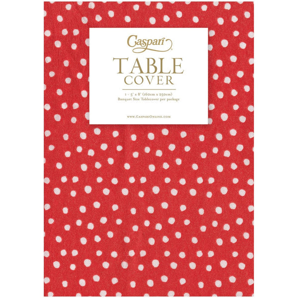 Red mini polka dot tablecloth