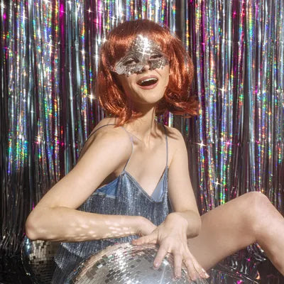 Máscara prateada chique