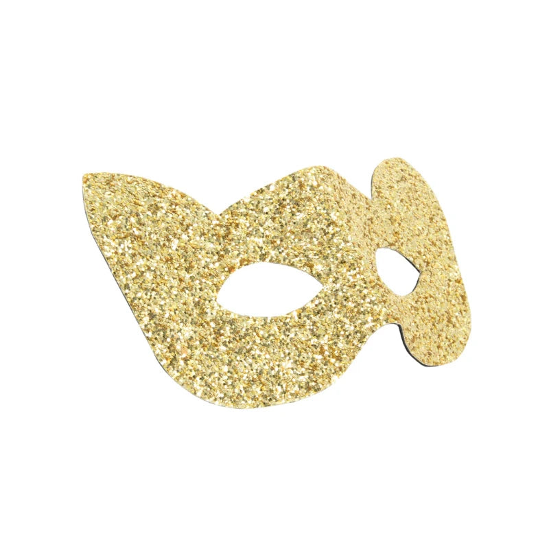 Antifaz de glitter dorado