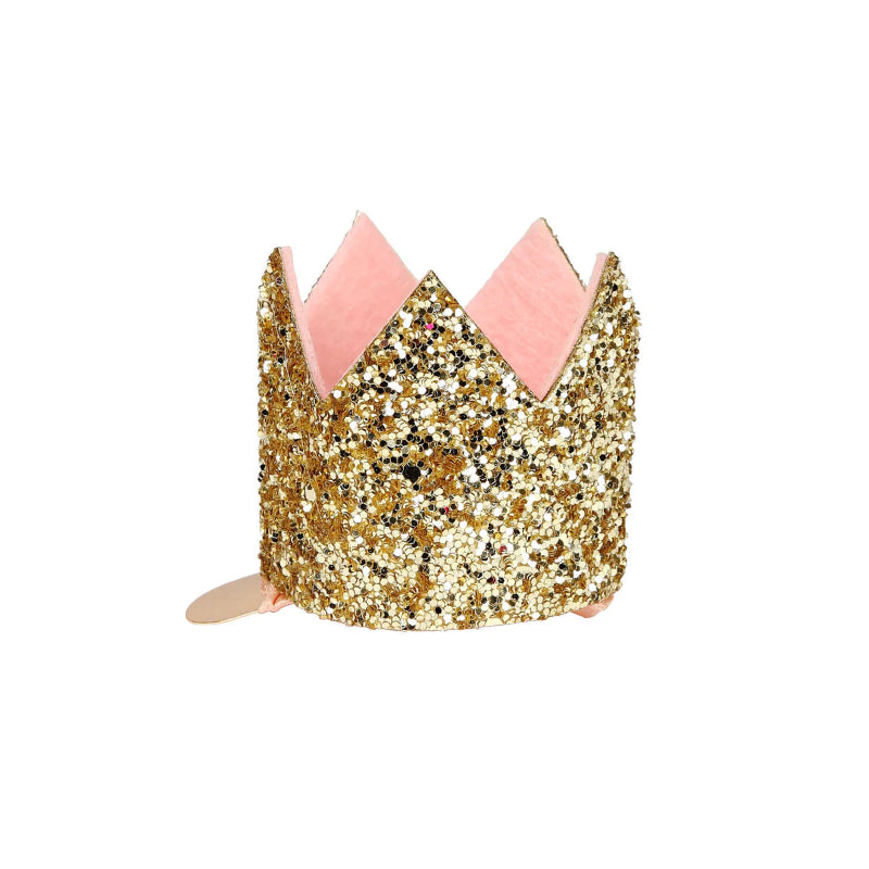 Mini crown with gold glitter clip