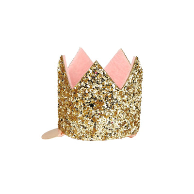 Mini crown with gold glitter clip
