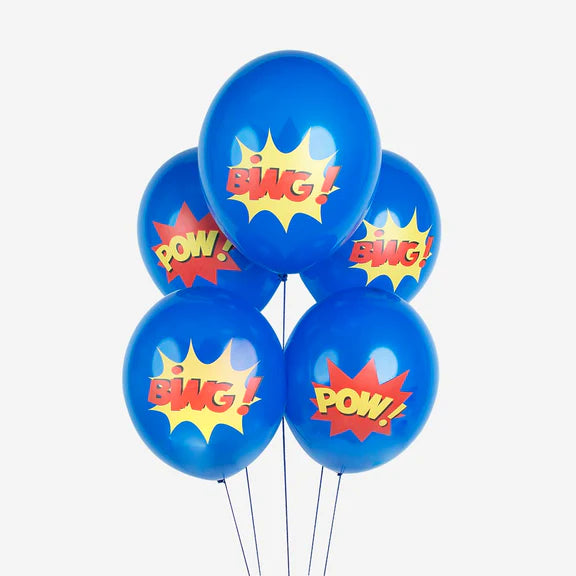Balões de super-heróis ECO azuis / 5 unid.