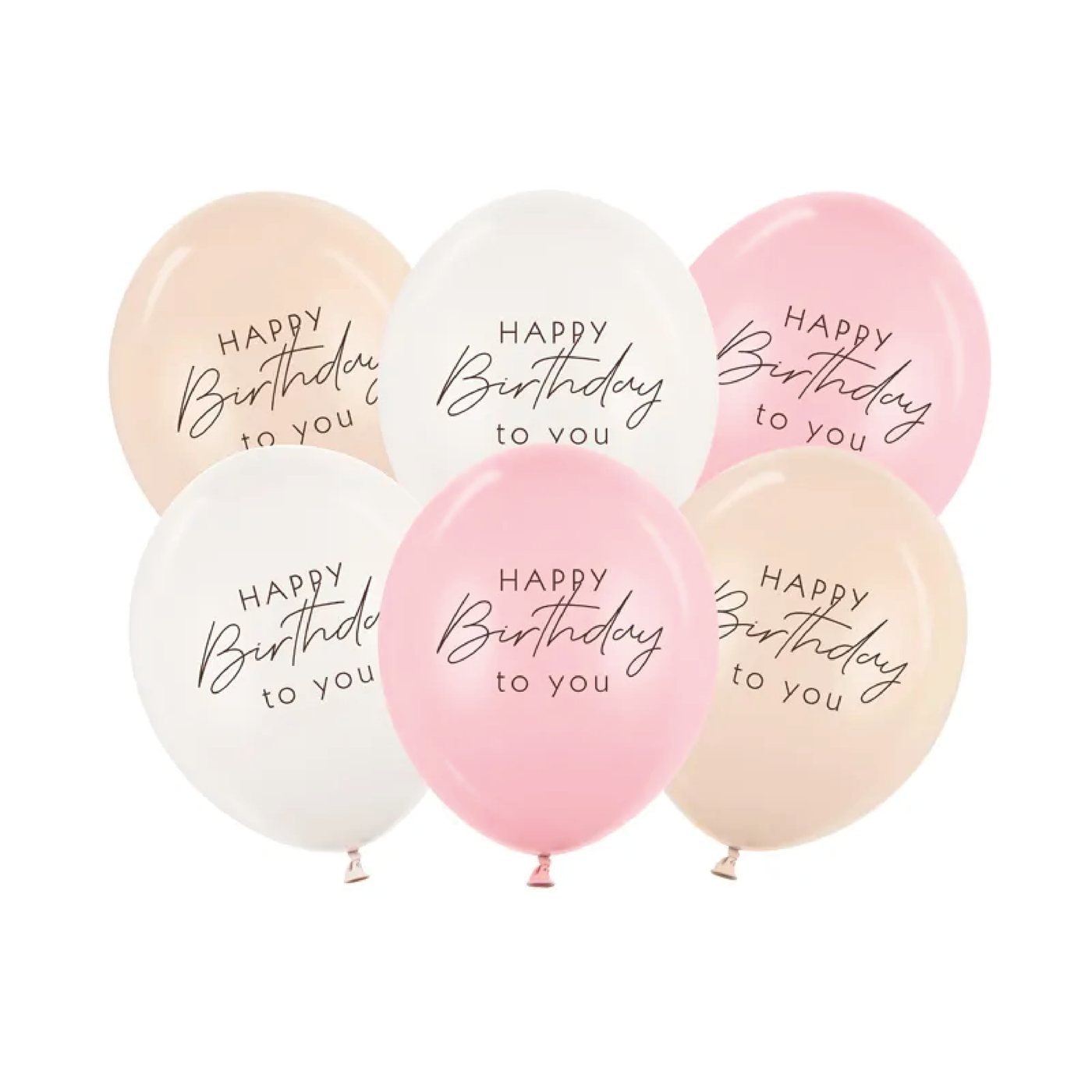 Mix globos ECO rosa Happy Birthday to you / 6 uds.