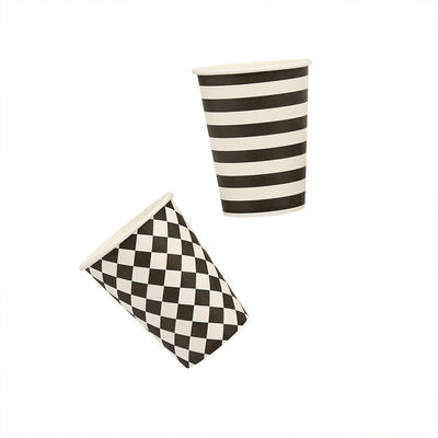 Monochrome mixed glasses/ 8 pcs.