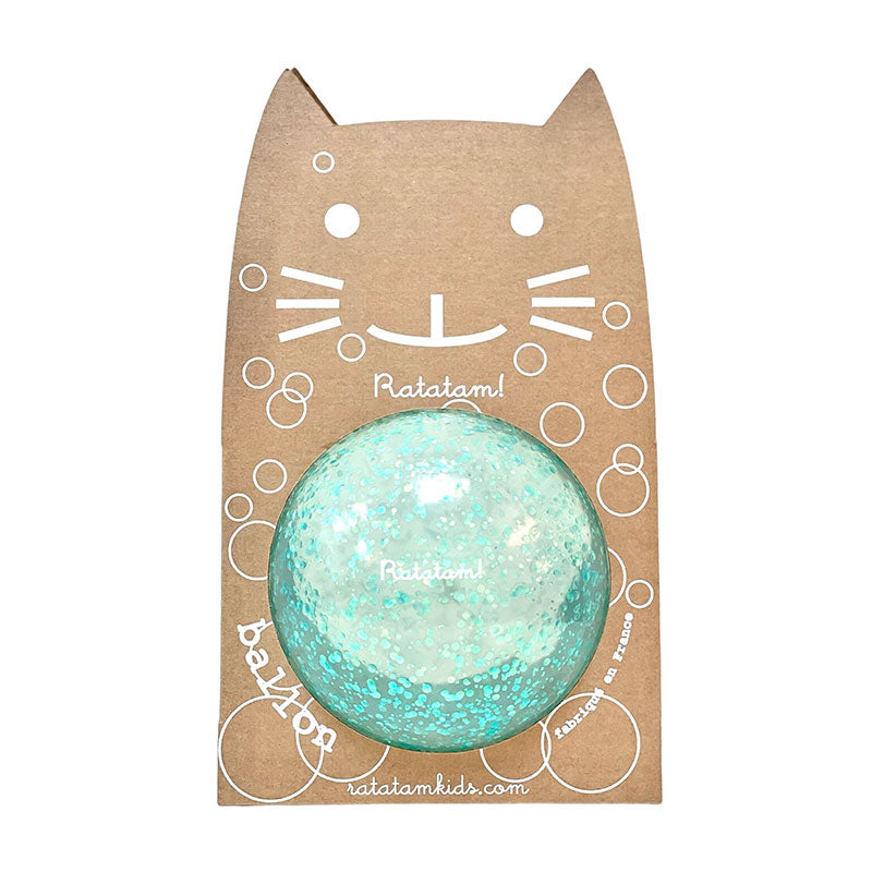 Turquoise glitter bubble ball