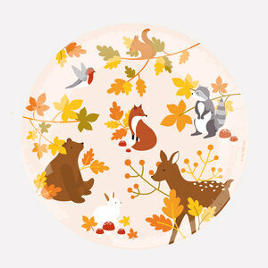 Eco mix plates forest animals in autumn / 8 units.