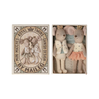 Little Mice Prince Brothers in a Maileg Matchbox