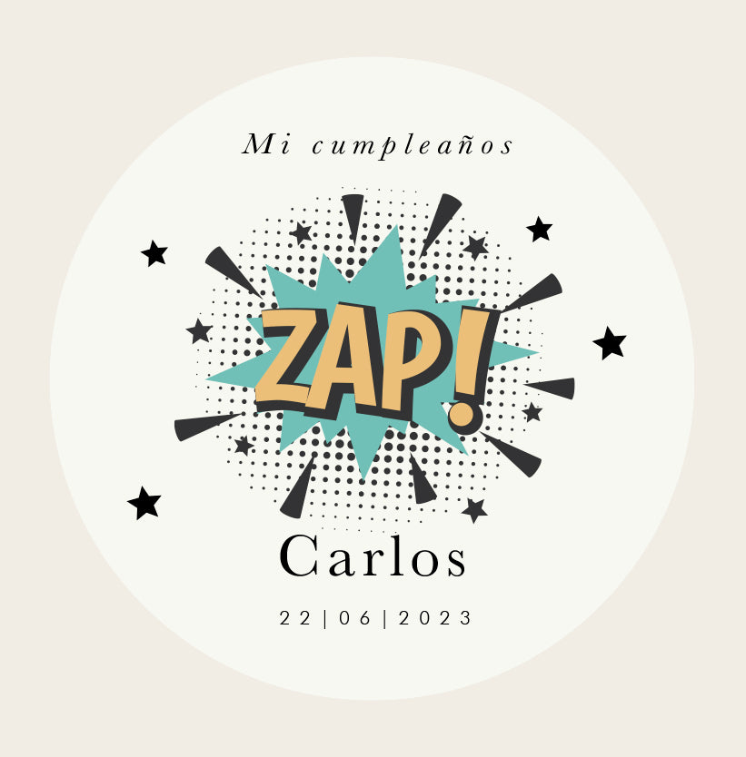Personalized sticker superhero zap!