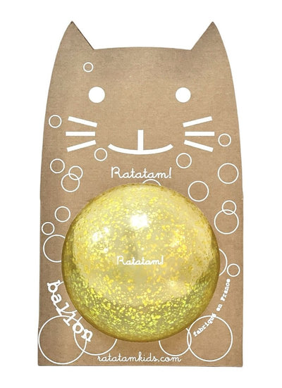 Yellow glitter bubble ball