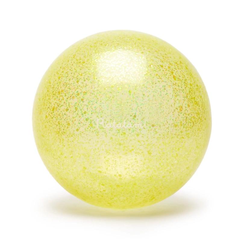 Yellow glitter bubble ball