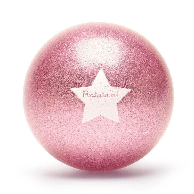 Pelota estrella glitter rosa