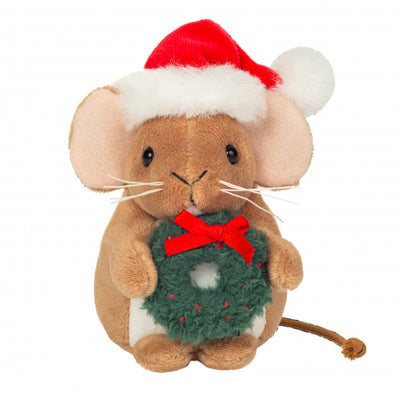 Mini ratón de Navidad con Corona 11 cm.