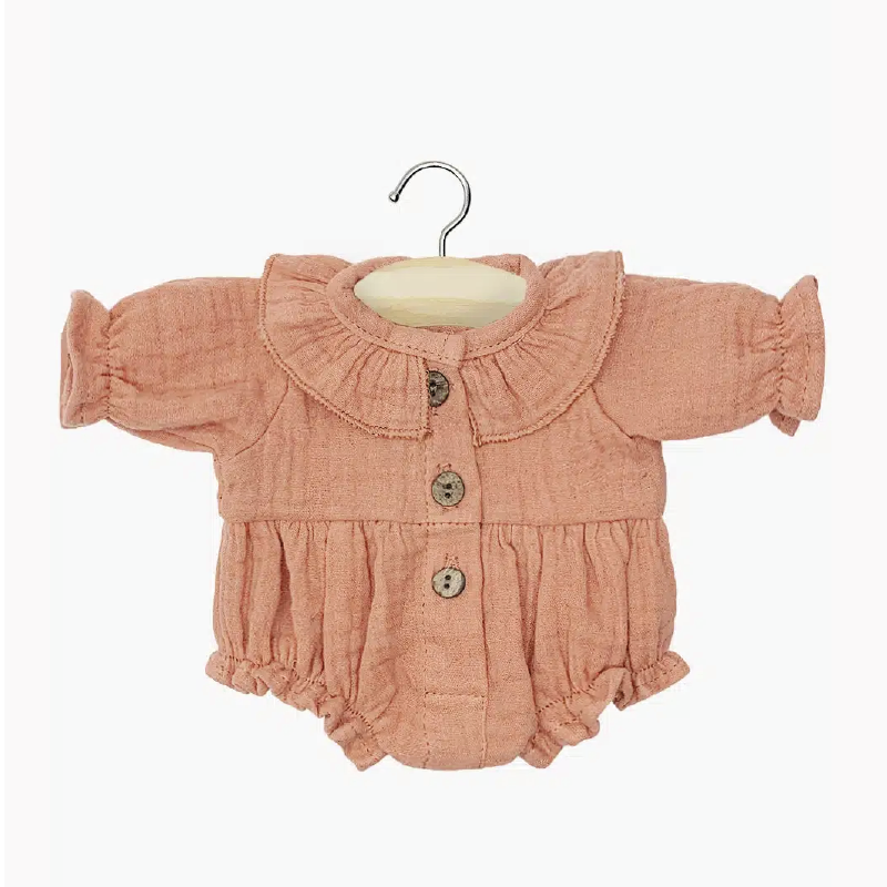 Marsala cotton romper for Minikane Gordis doll