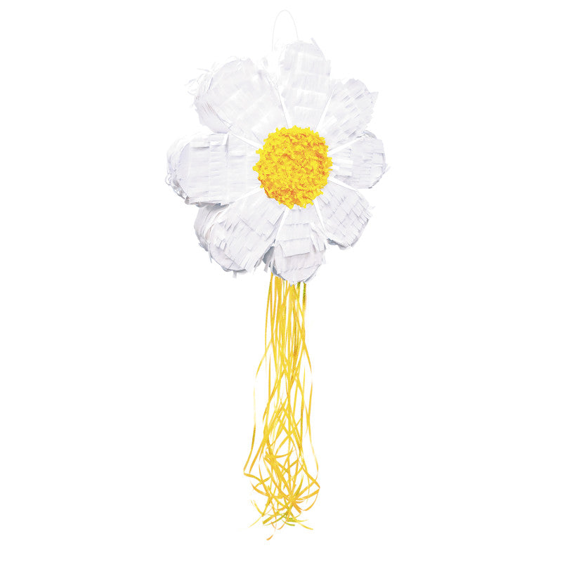 White daisy and ribbon piñata