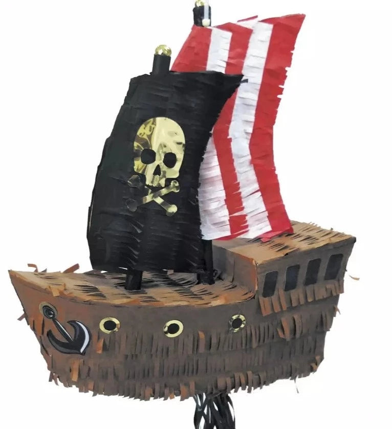 Piñata pirate ship skull gold