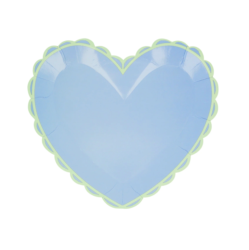 Vintage heart mix cake plates / 8 pcs.