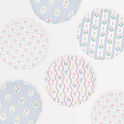 Platos estampados flores pastel Bloomsbury / 8 uds.