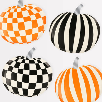 Plato Halloween calabaza estampada / 8 uds.