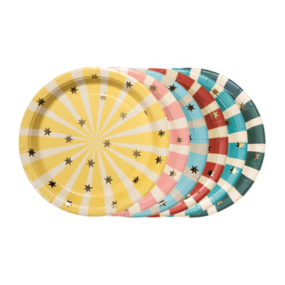 Circus mix stripes plates / 6 pcs.