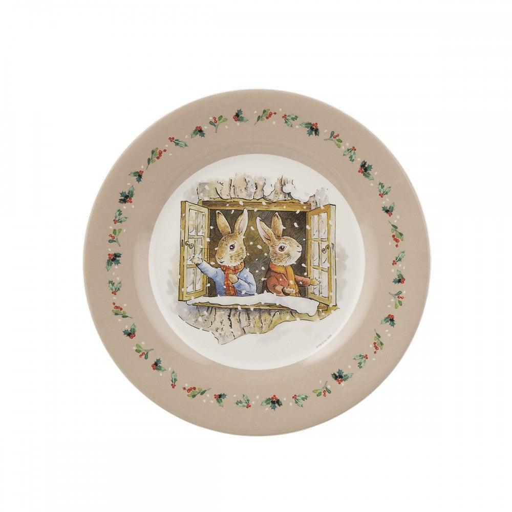 Plato de postre Window Christmas Peter Rabbit