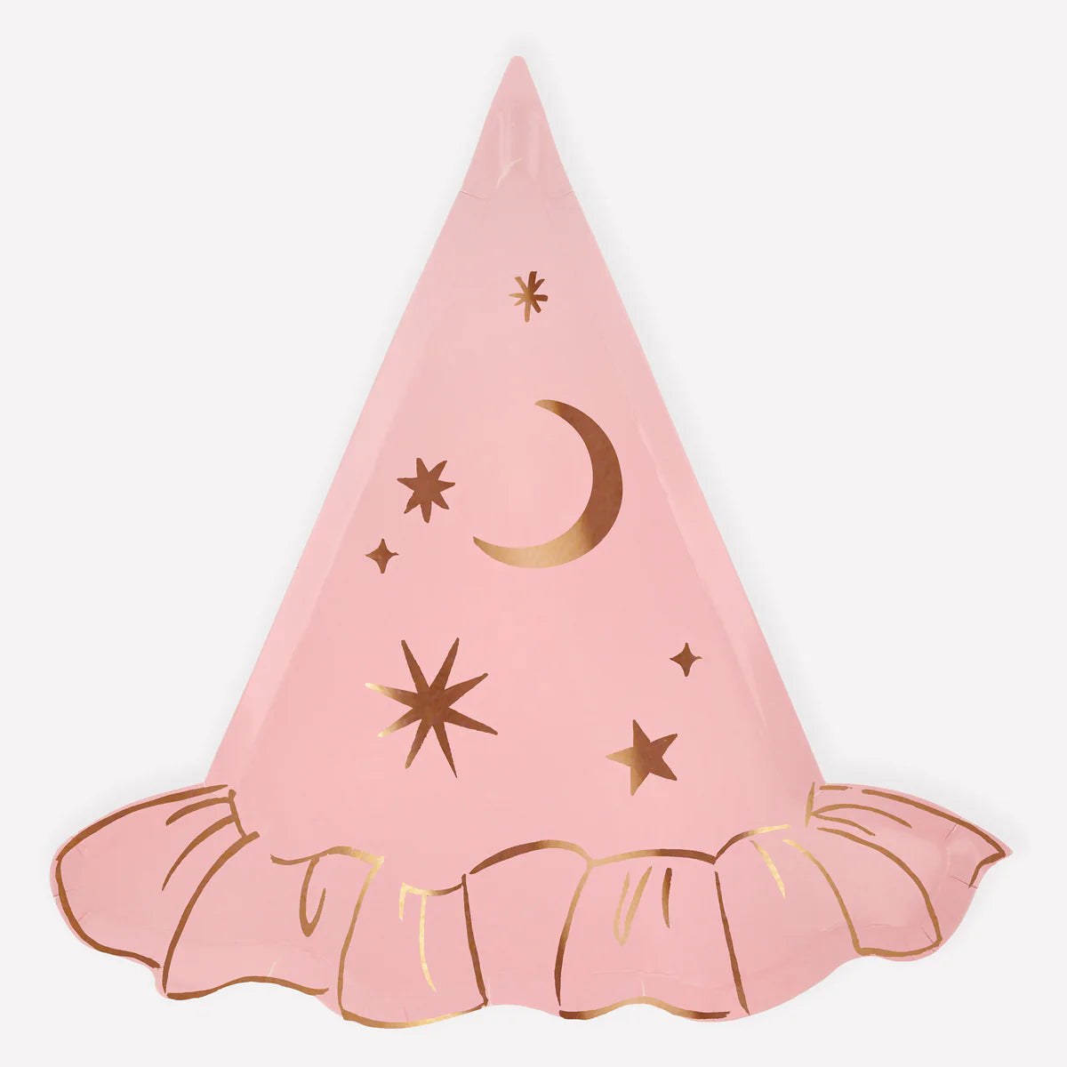 Pink witch hat plate / 8 pcs.