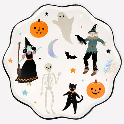 Pratos recortados de Halloween / 8 peças.