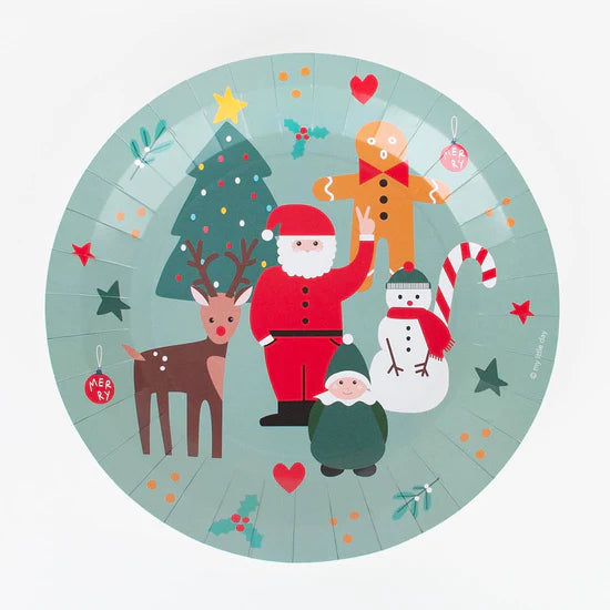 Jolly Christmas ECO plates / 8 pcs.