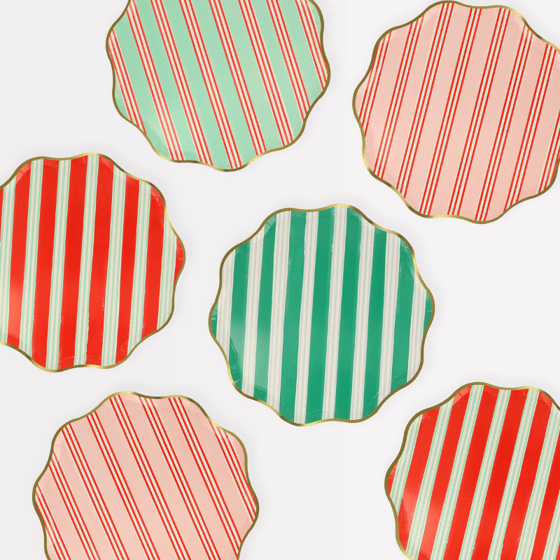 Striped Christmas Plates