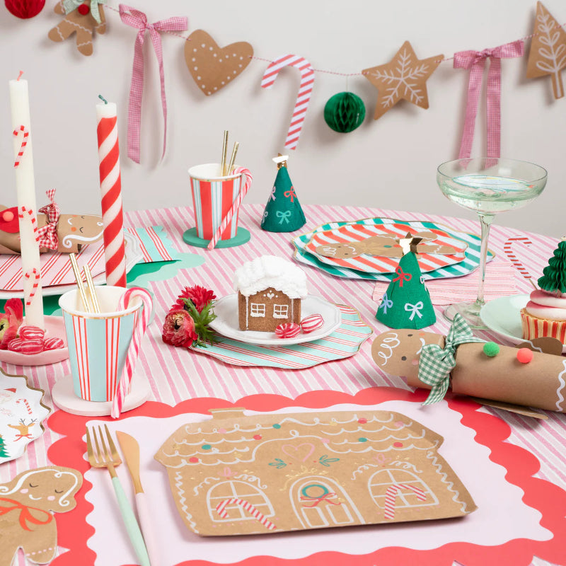 Striped Christmas Plates